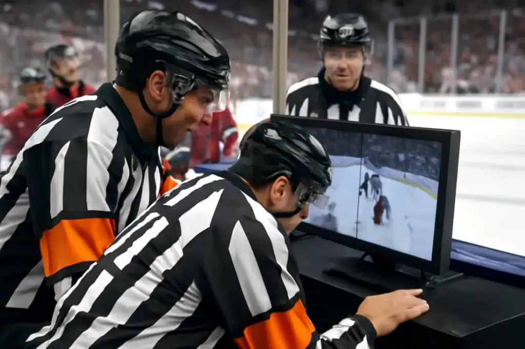 Видеопросмотр в хоккее — как судьи проверяют спорные моменты Видеопросмотр в хоккее — как судьи проверяют спорные моменты