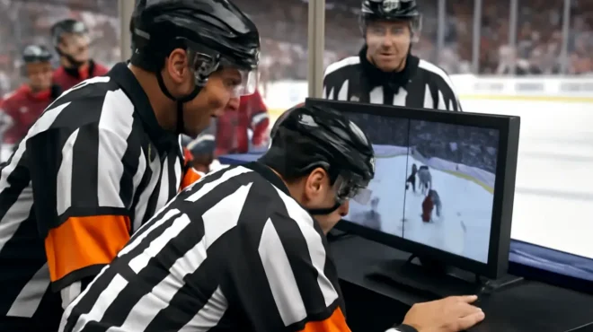 Видеопросмотр в хоккее — как судьи проверяют спорные моменты Видеопросмотр в хоккее — как судьи проверяют спорные моменты